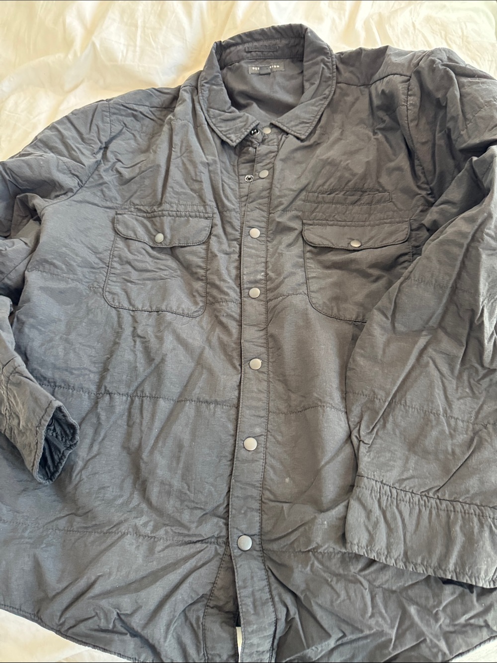 J. Crew Quilted Snap-Front Military Shirt Jacket - Black